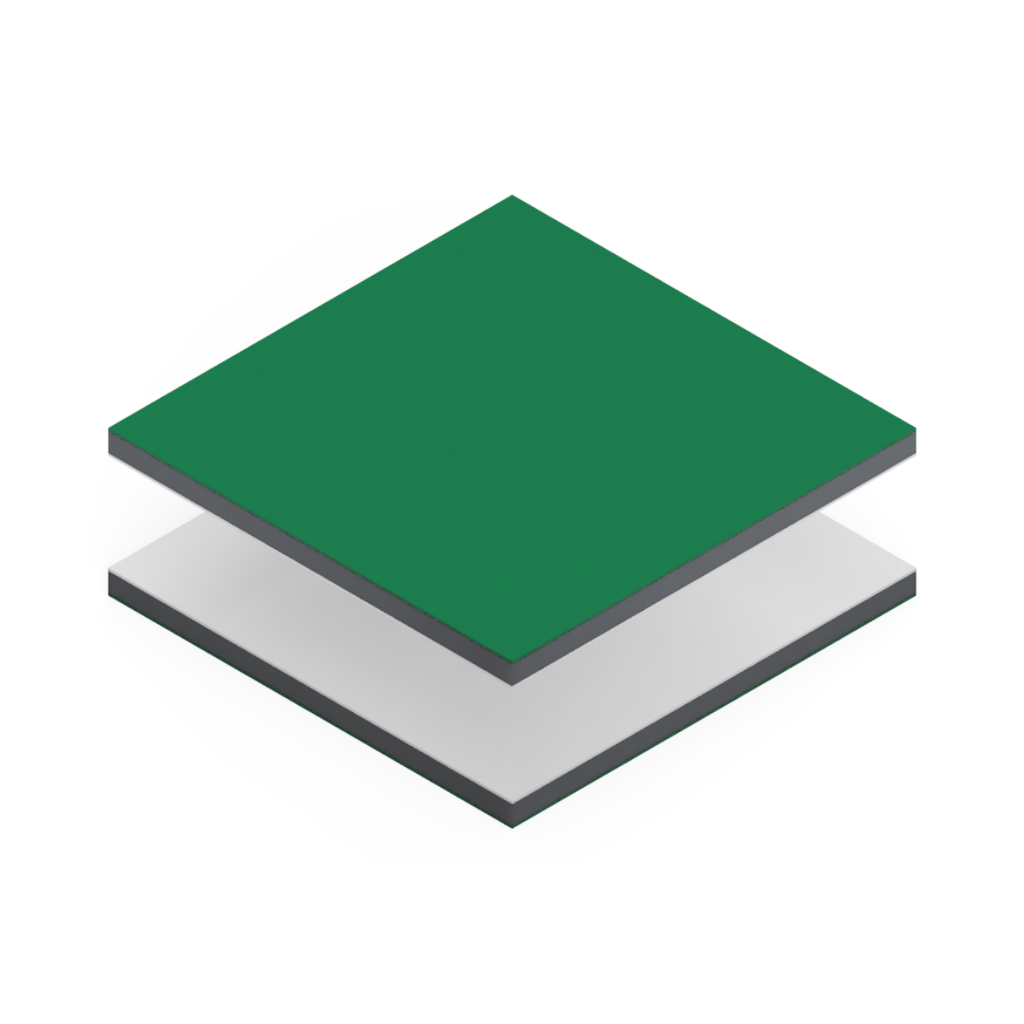 Lastra Dibond Verde/Bianco 1520x4050x3